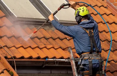 Démoussage et hydrofuge de toiture au Mériot